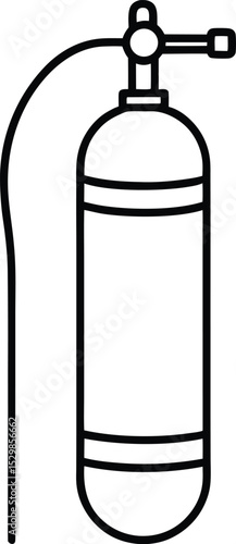 scuba tank icon line art vector illustration on transparent background