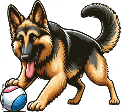 A German Shepherd dog vector illustration