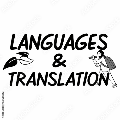 Languages and translation services professional design element