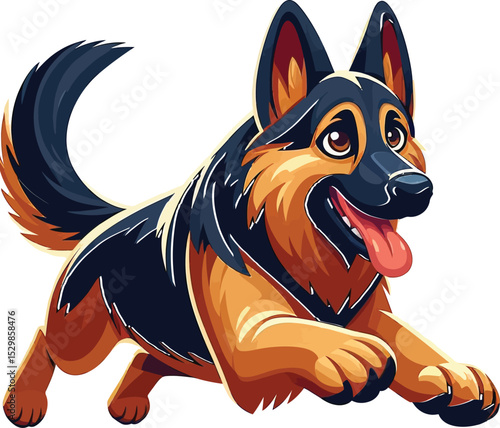 A German Shepherd dog vector illustration