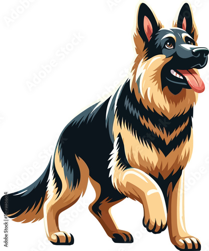 A German Shepherd dog vector illustration