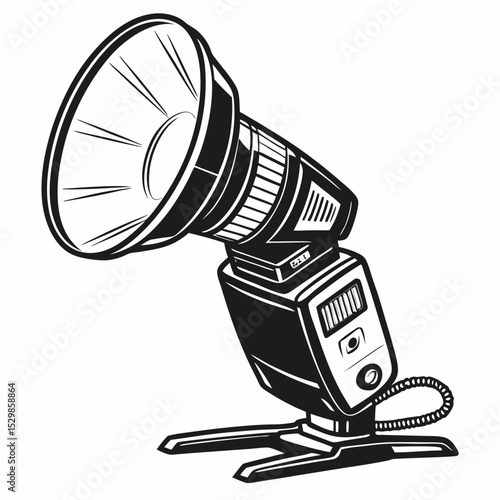 Professional studio flash photography lighting equipment isolated