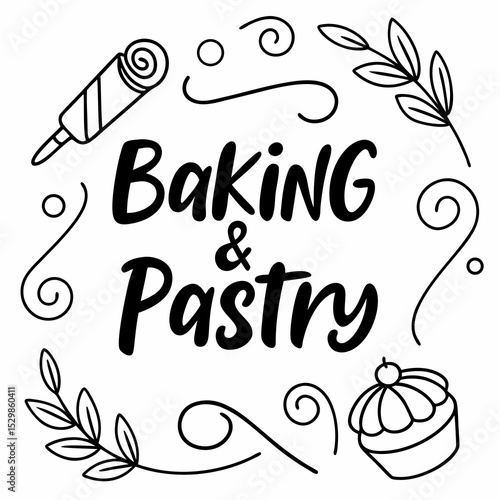 Baking pastry design sweet treats bakery illustration