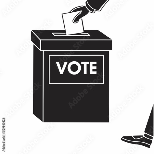 Hand dropping ballot into vote box election