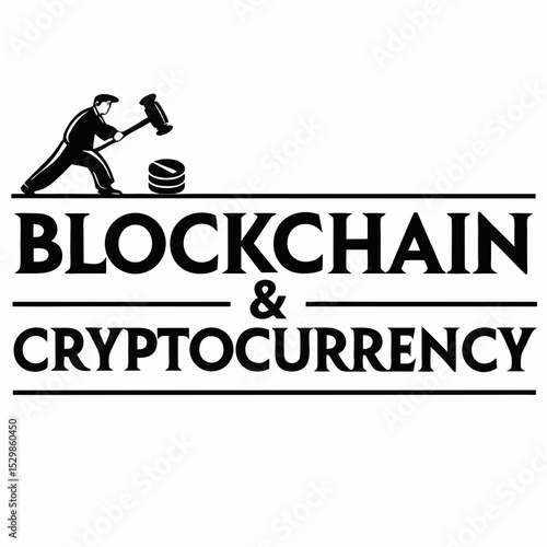 Blockchain cryptocurrency hammer gavel digital finance