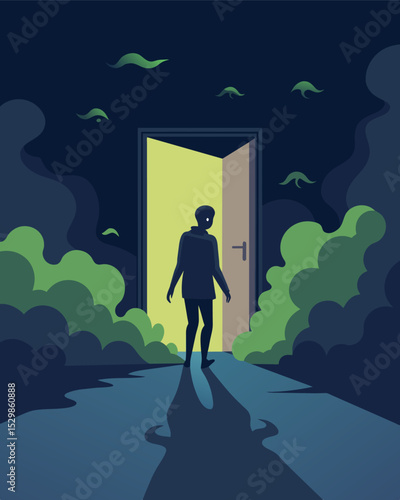 It was like walking into a thick murky fog when in their presence the toxic aura swallowing up any positivity in the room.. Vector illustration