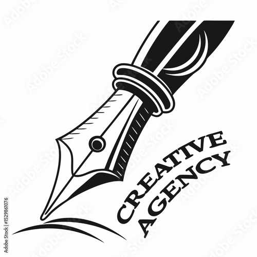Professional creative agency logo design fountain pen