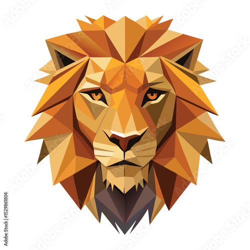 Low poly lion head