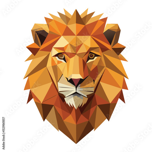 Low poly lion head