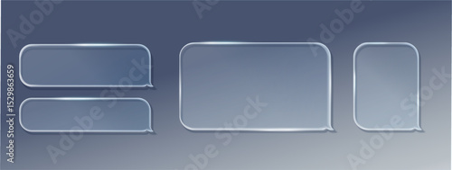 Vector transparent glass design elements.