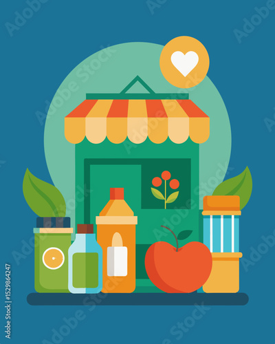 A crowdfunding campaign is launched to support the establishment of a zerowaste grocery store offering sustainable and packagefree options to the community.. Vector illustration