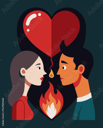 With each flicker the gaslight whispered sweet lies and false apologies manipulating the heart into staying in an unhealthy relationship.. Vector illustration