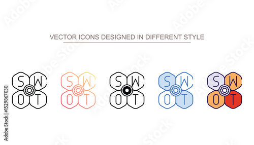 Swot Analysis icon design with white background stock illustration