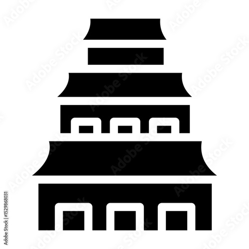 Chinese Temple Vector Glyph Icon Design