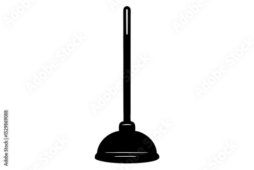 Plunger Vector Silhouette on White Background – Clean, Simple Icon
