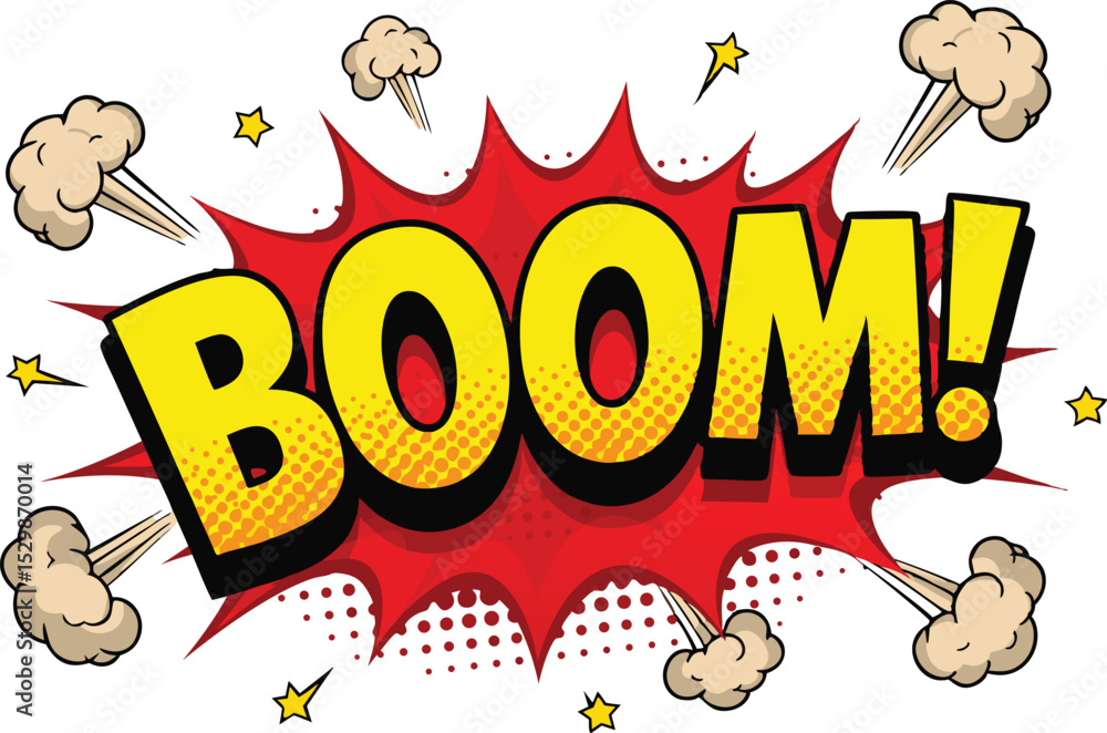 Obraz premium Dynamic Comic Book Boom Explosion Graphic
