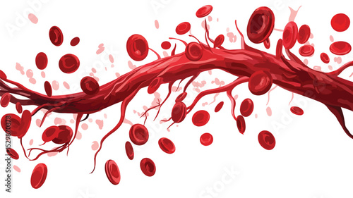 Detailed Blood Vessel Artery Vector Illustration for Medical Designs