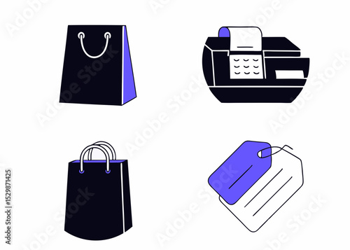 Business Concept illustrations. Collection of shoping icon
