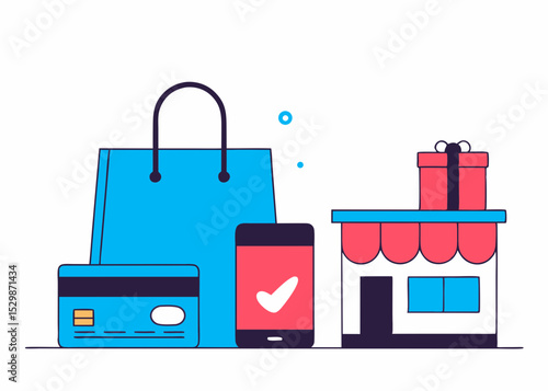 Business Concept illustrations. Collection of shoping icon