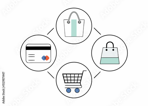 Business Concept illustrations. Collection of shoping icon