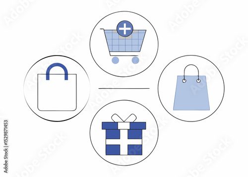Business Concept illustrations. Collection of shoping icon