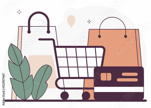 Business Concept illustrations. Collection of shoping icon