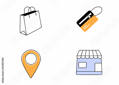 Business Concept illustrations. Collection of shoping icon