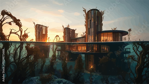 Stunning Underwater Architectural Design A Modern Home Submerged in the Ocean