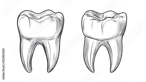 Professional Healthy Tooth Outline Icon for Dental Health Awareness Campaigns