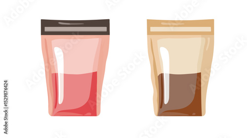 Professional Vector Illustration of Instant Coffee Sachet Stick Packet Isolated on White Background