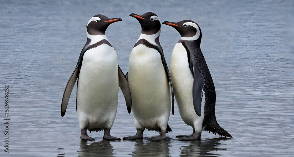 Fototapeta premium penguins on ice