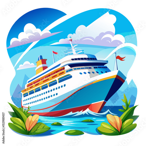 Cruise ship in ocean