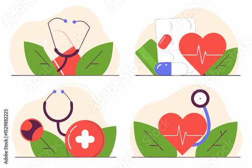 Business Concept illustrations. Collection of medical icon