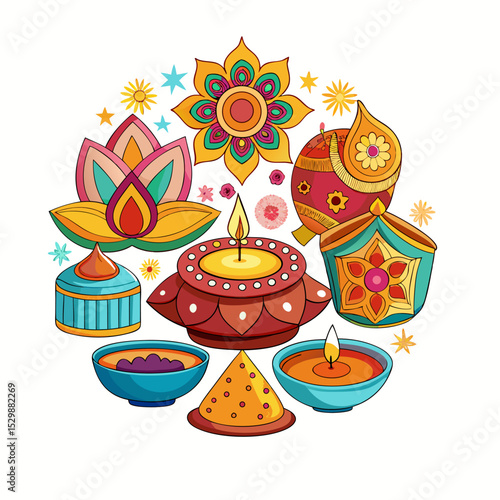 Diwali Diya and sweets