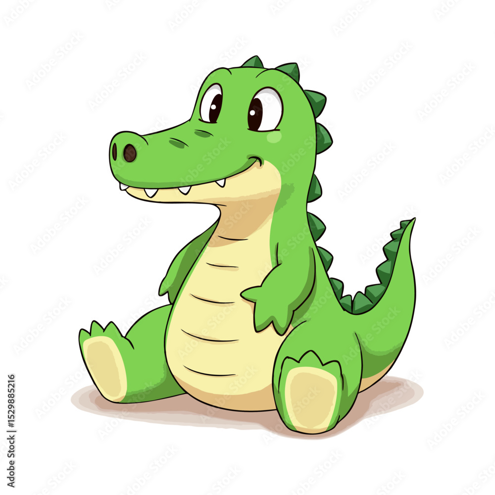 Fototapeta premium Cute Baby Crocodile Clipart 05