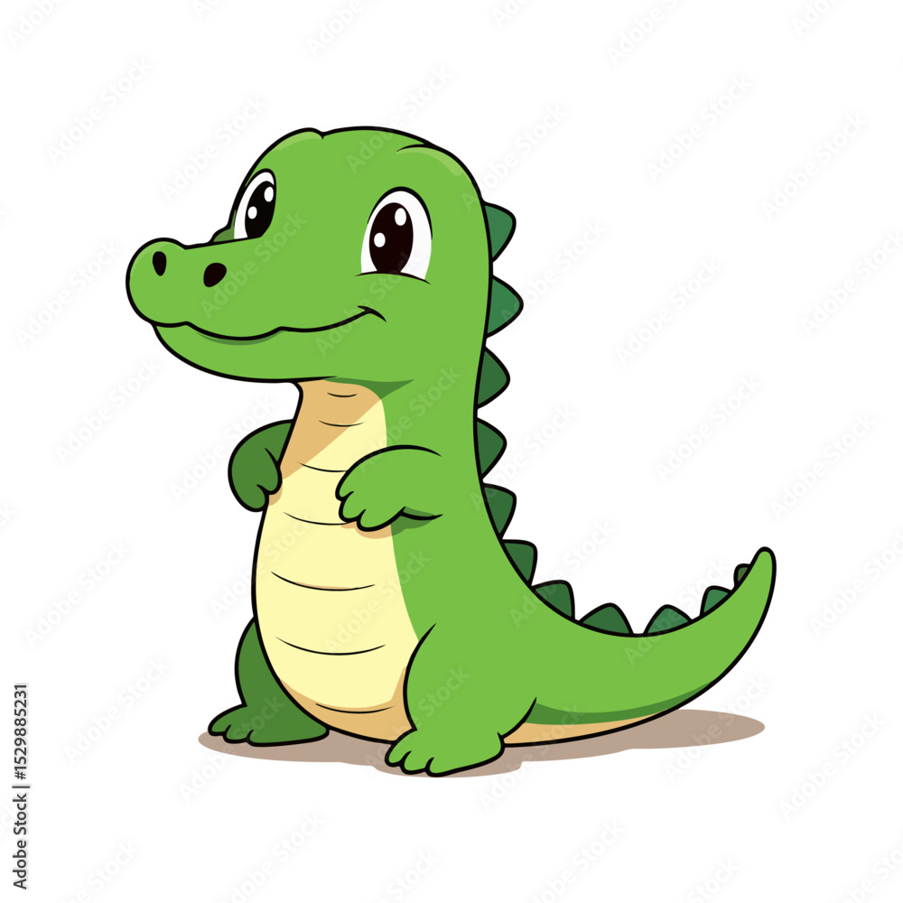 Naklejka premium Cute Baby Crocodile Clipart 03