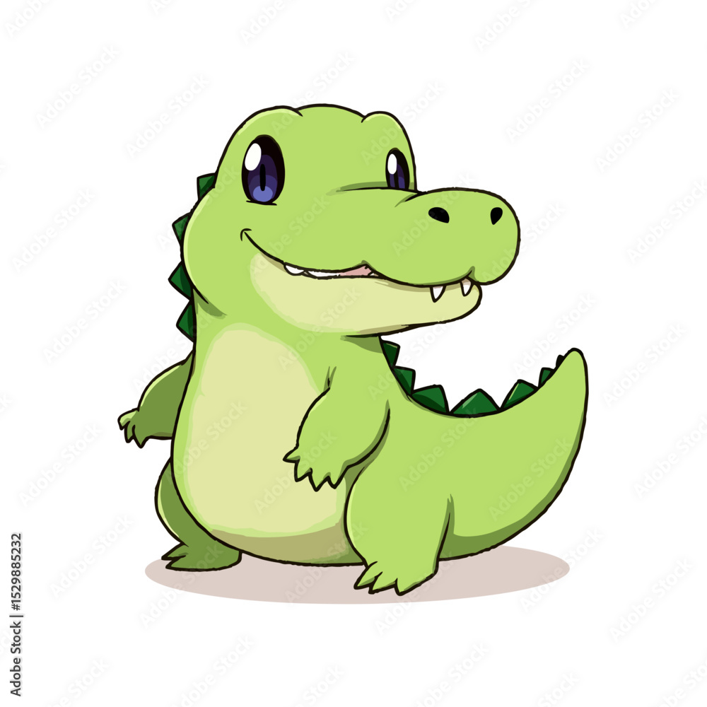Fototapeta premium Cute Baby Crocodile Clipart 04