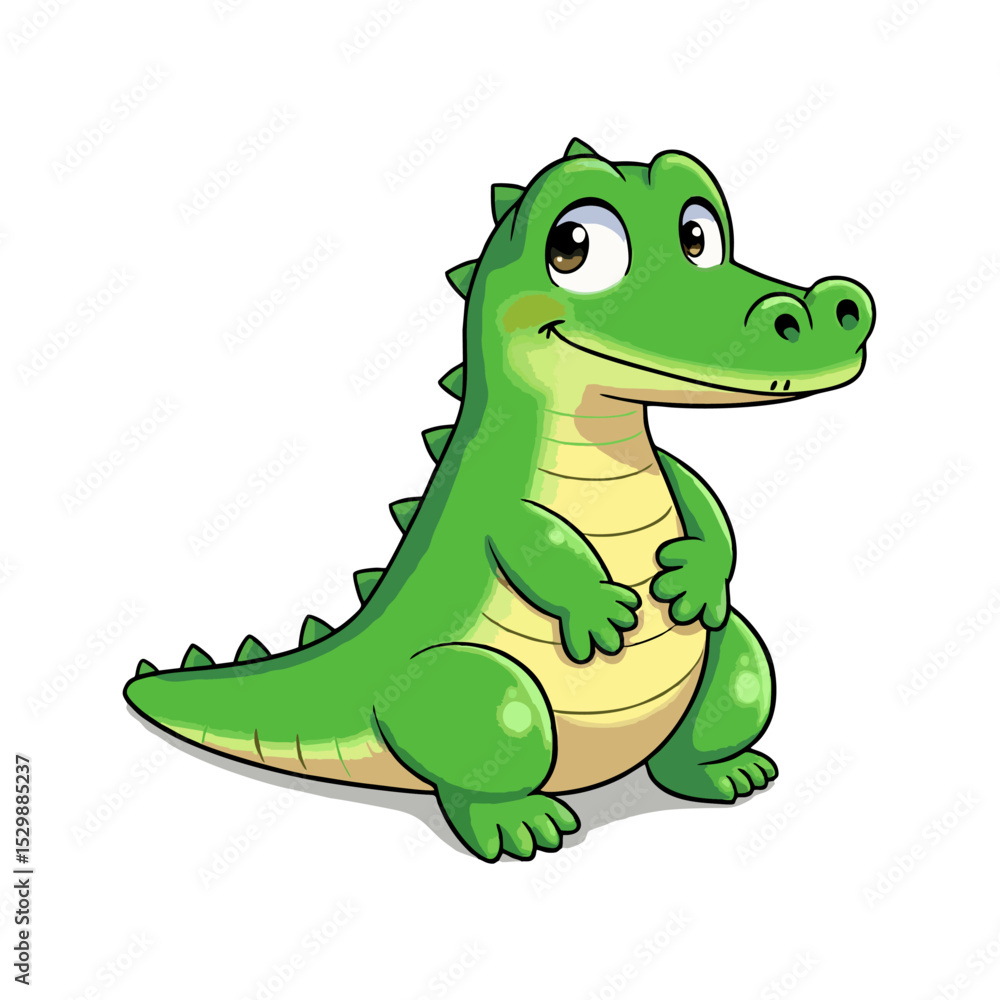 Naklejka premium Cute Baby Crocodile Clipart 02