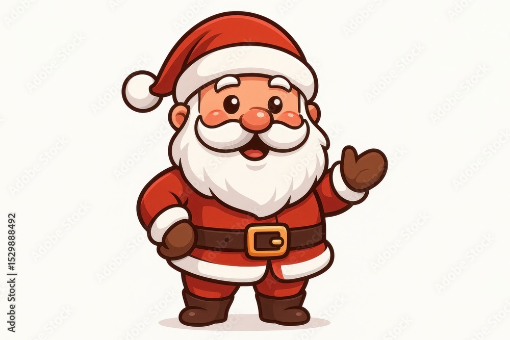 Cheerful 3D cartoon Santa Claus character with rosy cheeks and jolly expression Cheerful 3D cartoon Santa Claus character with rosy cheeks and jolly expression