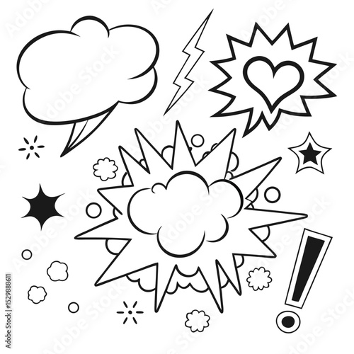 Comic Book Style Speech Bubbles and Special Effects