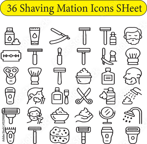 Shaving Mation Icons Sheet