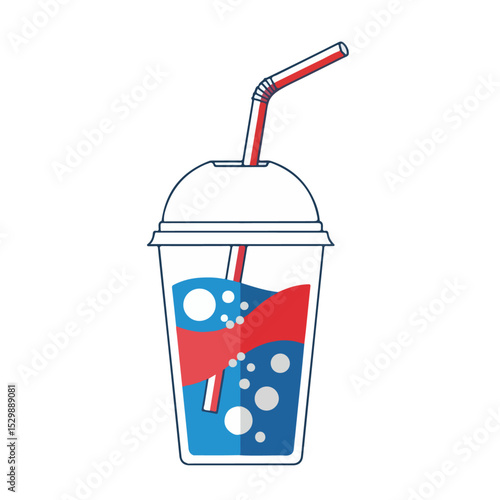 Soft Drink Cup with Straw Vector
