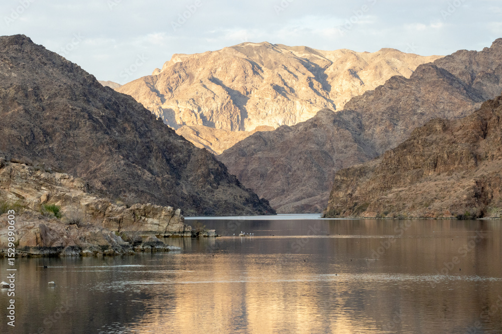view of the Colorado river and mountains view of the Colorado river and mountains