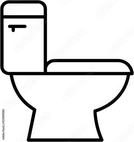 Simple outline drawing of a toilet in a minimalist style  