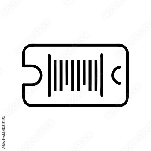 Barcode label icon in minimalistic black design  