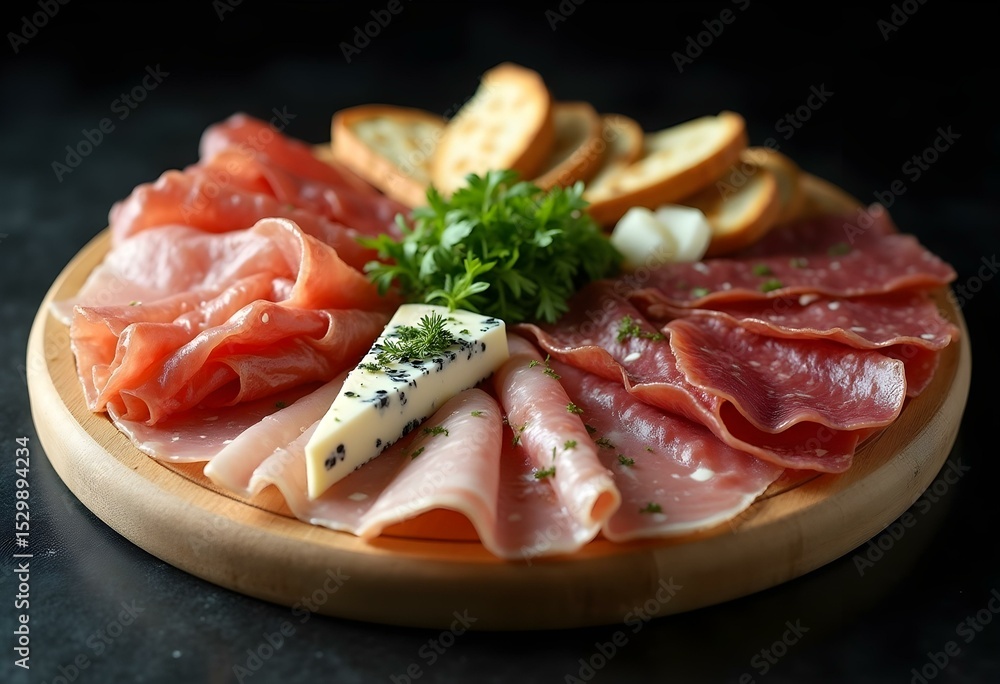 Artisan Meat and Cheese Platter with Crusty Bread Artisan Meat and Cheese Platter with Crusty Bread