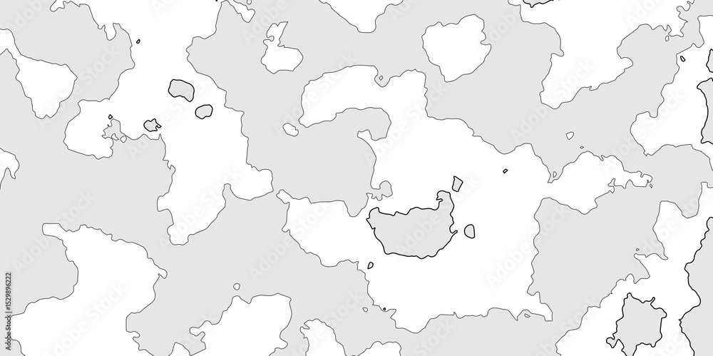 Fototapeta premium Area map of look like somewhere in the world, black line of grey shade detailed vector outline map of isolated on white background, map of an area with outline and line land texture effect.