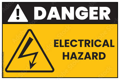 Danger Electrical Hazard Sign - High Voltage Warning