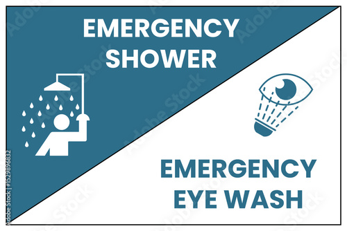 Emergency Shower and Eye Wash Station Sign - Safety Equipment