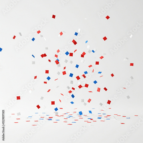 USA Patriotic Confetti Falling | Celebration Overlay Background